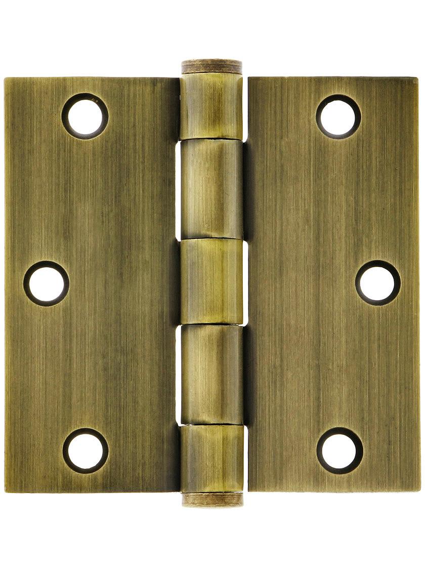 3 1/2-Inch Heavy Duty Plated Steel Door Hinge With Button Tips